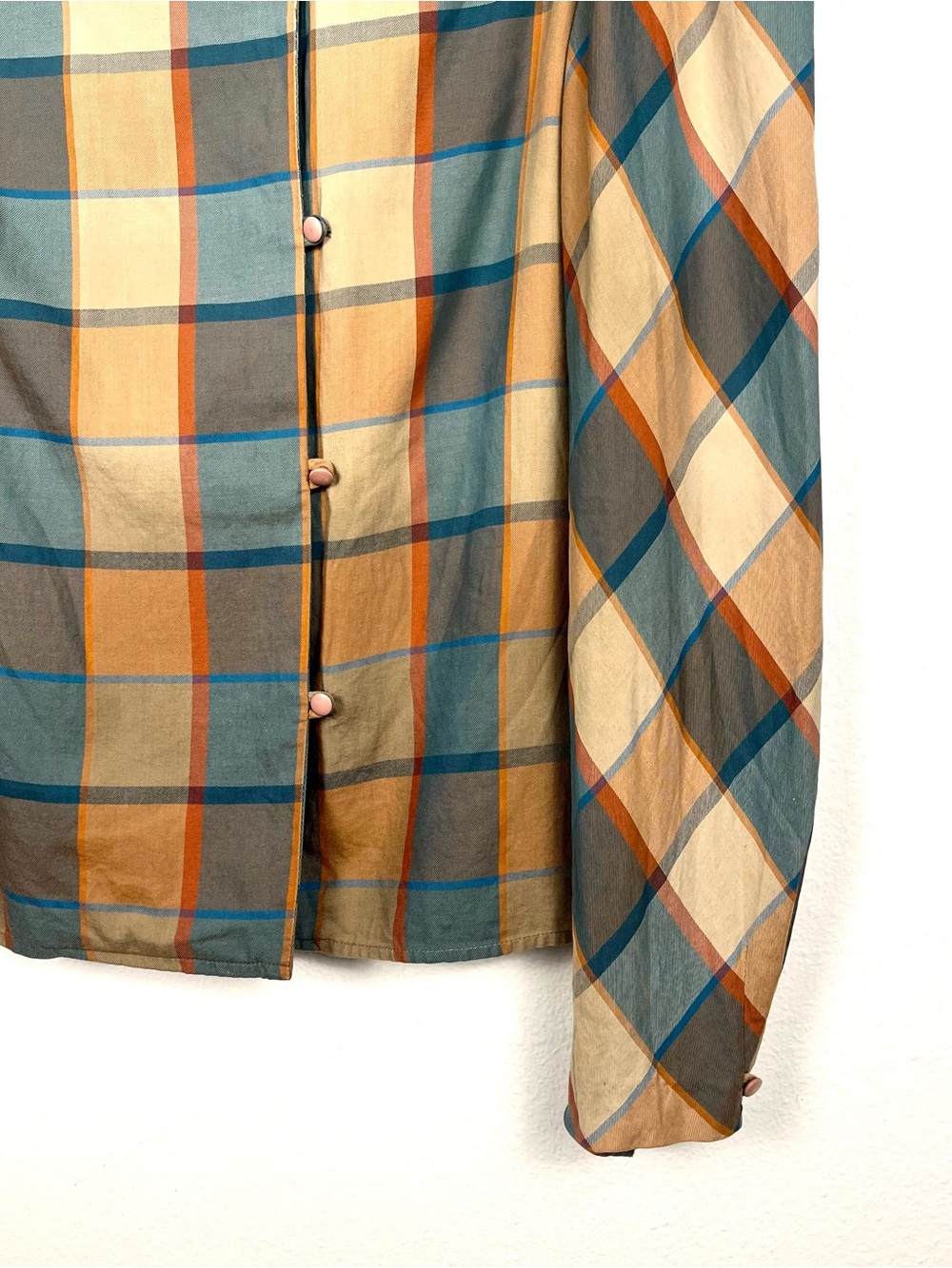 Christian Dior Vintage Separates Plaid Buttondown Long Sleeve Blouse Top Size 8 - Picture 3 of 9